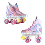 Patines Unicornio 4 Ruedas Con Luces Led