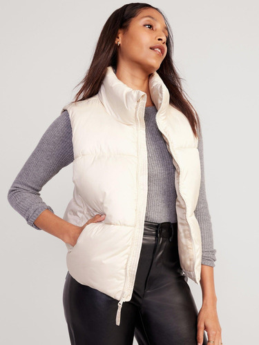 Parka Mujer Old Navy Sin Mangas Blanco