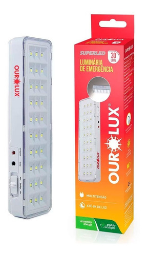 Luminária De Emergência Ourolux 30 Leds