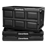 Caja De Almacenaje Plegable Plastico Grande (3 Pack) , Negro