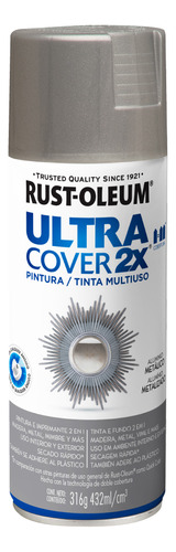 Rust Oleum Ultra Cover Aerosol 420ml Color Aluminio Metalizado