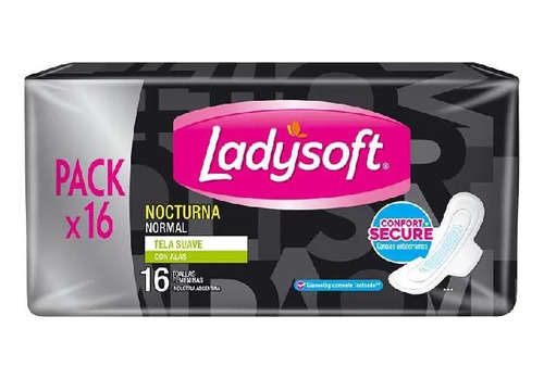 Toallas Femeninas Ladysoft Nocturna 16 Un Pack 8 Unid