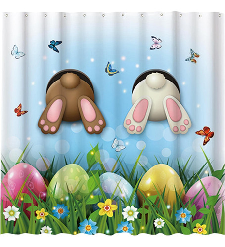 Allenjoy Spring Easter Juego De Cortinas De Ducha Con 12 Gan