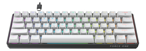 Teclado Force One Atlas 60% 63 Teclas-huano Red -rgb Cor De Teclado Branco Idioma Português Brasil