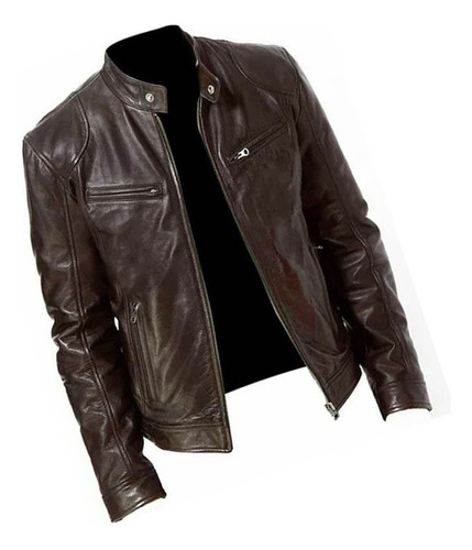 Chaqueta De Cuero For Hombre - Aven Biker Resistente Al Agua