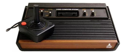 Consola Atari 2600 4kb Color  Negro Y Marrón Madera
