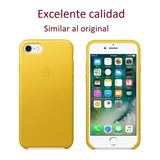 Funda Para iPhone 8 Pluss Leather Case Amarillo Tip Original
