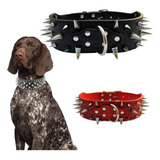 Collar De Perro Mascota Con Picos De Metal Cuero Con Estilo