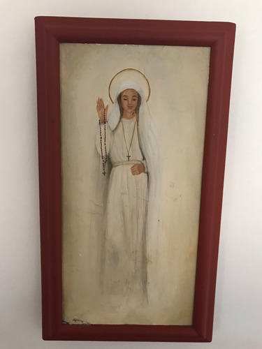 Cuadro Pintura De La Virgen - En Yeso Y Óleo