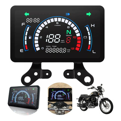 Tablero Digital Moto Universal Para Vento Ryder Xpress Italika Ft150 Ws150 Rc200 Dt125,Velocímetro Con 5 Velocidades,Con Reloj,Pantalla De Alta Definición Hd,‌Resistente Al Agua,Via Chicote | Envío gratis