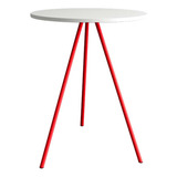 Mesa Lateral Gabriela Wood Branca E Vermelha Cor Vermelho