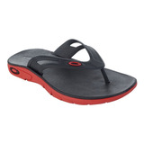 Chinelo Oakley Rest 2.0 Masculino - Preto / Vermelho