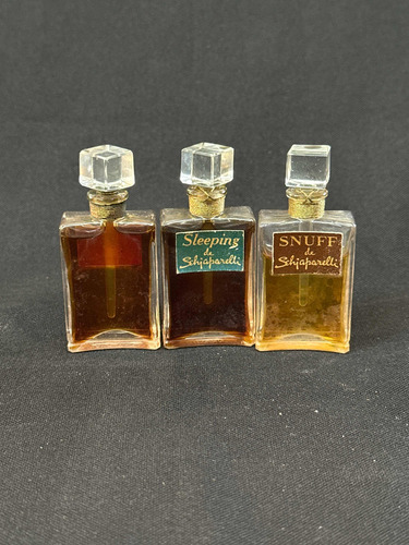 Vidro De Perfume Lote C/3 Schiaparelli Dos Anos 1930 Cristal