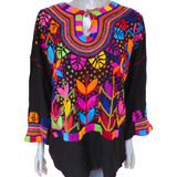 Exclusiva Blusa Bordada A Mano / Talla Xl / Chiapas / Milpa 5