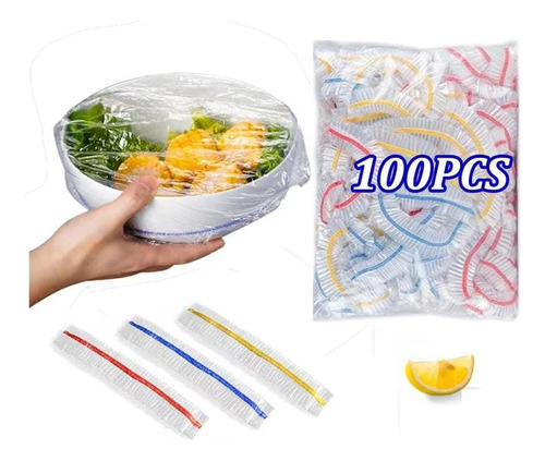 Pack 100 Pcs Cubierta Desechable De Plástico Para Alimentos