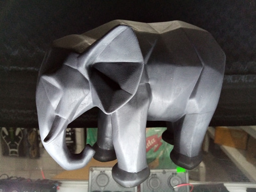 Elefante Minimalista Figura De Ceramica Negro Decoracion