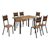 Conjunto De Mesa Nobre Safira Madeira 140cm Hematita