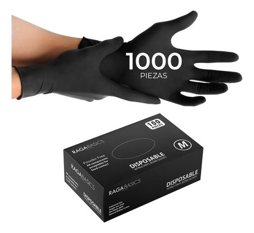 Guantes De Nitrilo Vinil Negro Libre De Latex 1000 Piezas