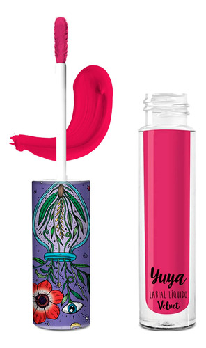 Yuya Labial Liquido Mate Apapacho 3g Lipstick Larga Duración Color Rosa Oscuro