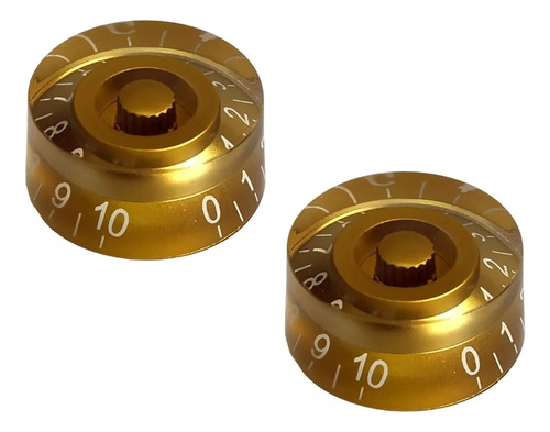 Kit 2 Knob Dourado Para Guitarra Baixo Les Paul Sg Prs 2un.