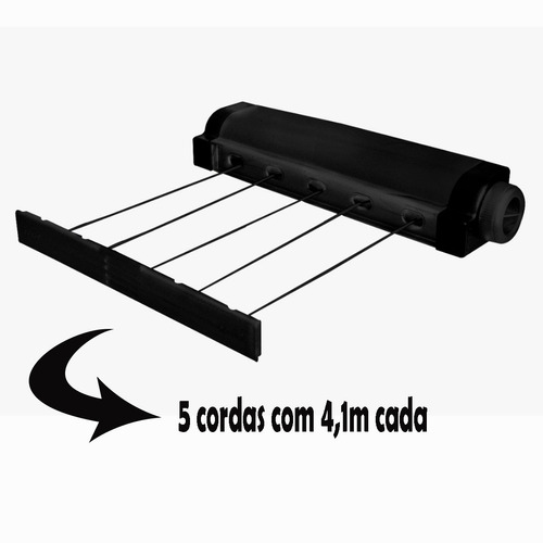 Varal Rotoflex Retrátil Parede Automático 5 Cordas Apto