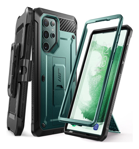 Funda Supcase Para Galaxy S22 Ultra Full Body Clip/sop Verde