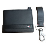 Billetera Con Llavero Tommy Hilfiger Cuero Negro