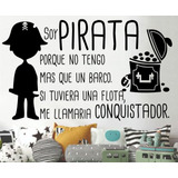 Vinilos Decorativos Infantiles Pirata Grande Frase Barcos 