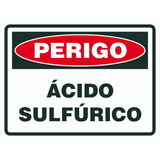 Placa De Sinalização | Perigo Ácido Sulfúrico | 30x20