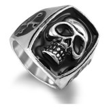 Anillo De Calavera Dominante Punk Para Hombre, Joyería De Ma