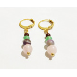  Aretes Cuarzo Natural Rosa Amatista Jade Granate Envio