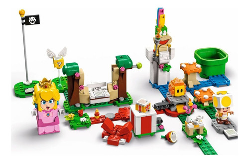 Bloques Para Armar Lego Super Mario Pack Inicial Aventuras Con Peach 354 Piezas  En  Caja