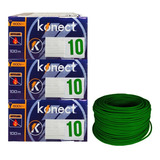 Cable Electrico Cca Unipolar Konect 10x100m Verde 3 Piezas.