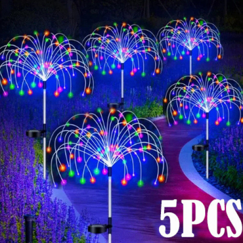 Luces Led Solares Tipo Estaca Para Fuegos Artificiales, 5 Un