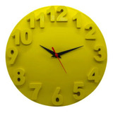 Relógio Redondo 3d De Parede Cozinha Sala Escritório Grande