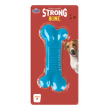 Brinquedo Mordedor Osso Flexível Strong Bone Pet P Cor Azul