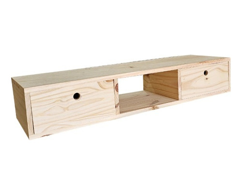 Mueble Rack De Tv Flotante 100cm De Pino Macizo 