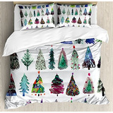 Fundas Para Edredones - Ambesonne Christmas Duvet Cover Set,