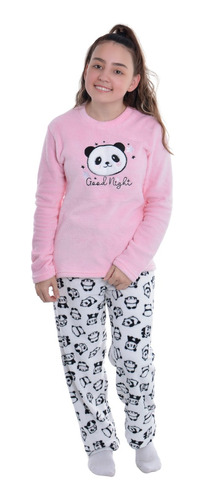 Pijama Juvenil Inverno Plush Fleece Quentinho Calça E Blusa