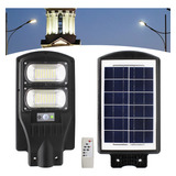 Solar Luminária Pública Poste Rua Led 100w C/ Sensor Cinza