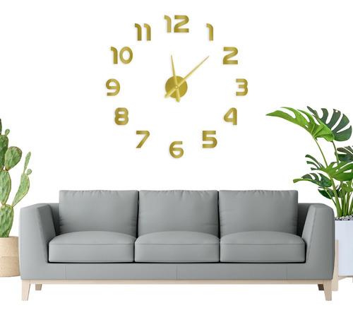 Reloj Numeros Gigantes 3d Diy Utilisimo Pared Sala Grande