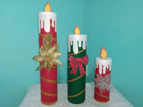 Velas Navideñas Decorativas Adorno Navidad (juego Completo)