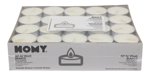 Velas Tea Light Para Pebetero Set X 80 Unidades Blancas