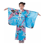 Niños Niña Ropa Kimono Vestido Traje Japonés Manga Larga