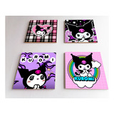 Cuadros Decorativos Mdf Kitty / Kuromi ( Set De 4 Pz )   