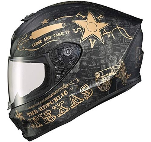 Exo-r420 Casco Integral Lone Star (negro/dorado, Mediano)