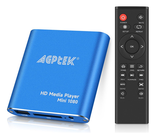 Media Player, Blue Mini 1080p Full-hd Ultra Hdmi Mp4 Sin Uso