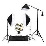 Kit Iluminação Bivolt 3 Softbox 50x70 Girafa Tripés C/ Nf