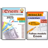 Enem Provas Anteriores 1850 Questões + Caderno De Redação + Temas Apostila