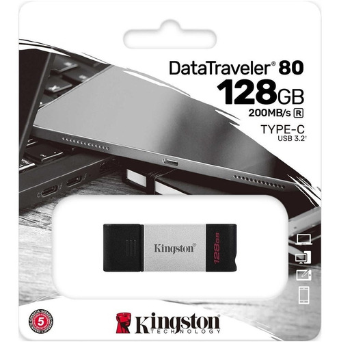 Pendrive Kingston 128gb Datatraveler 80 - Usb Tipo C - Dt80